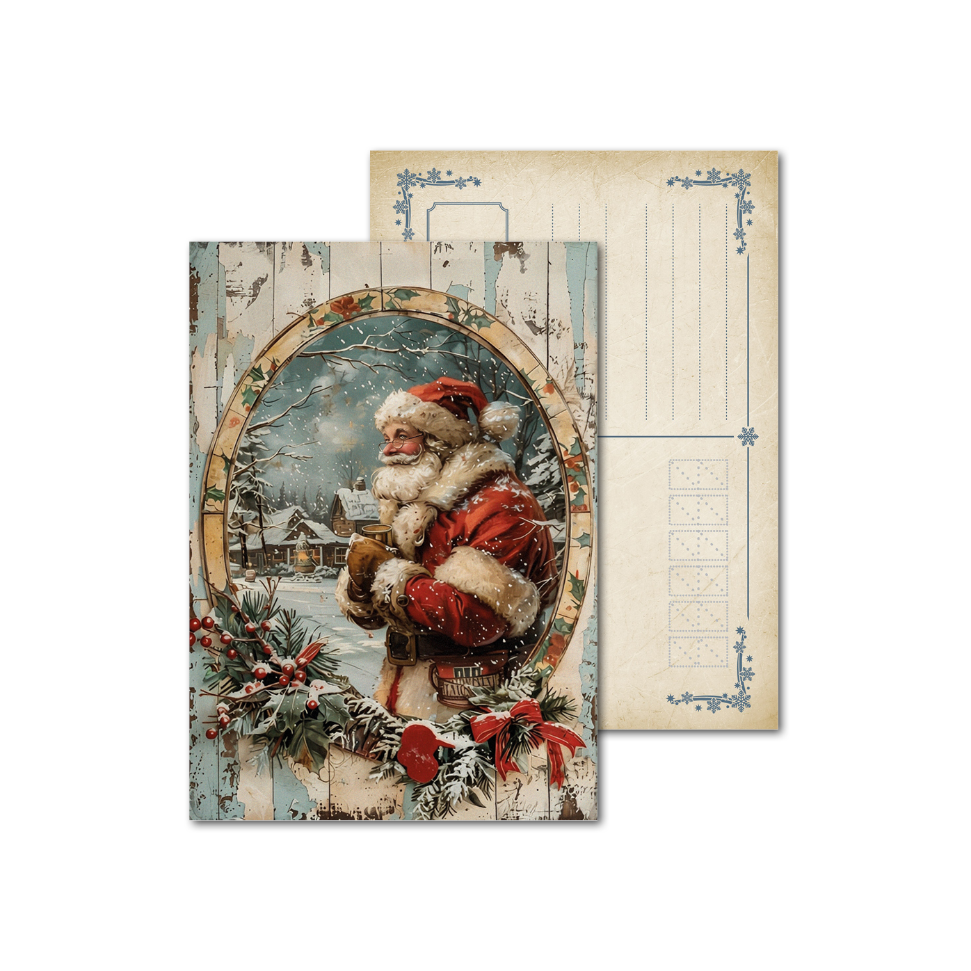 Открытки почтовые, для посткроссинга Винтажный Дед Мороз Открытки почтовые, для посткроссинга Винтажный Дед Мороз