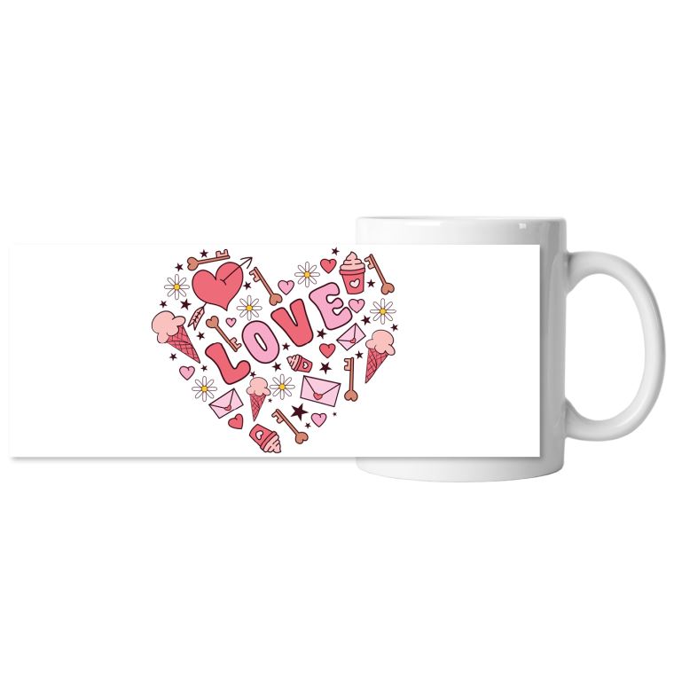 Кружки цветные Любовь стикерпак