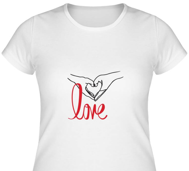 Майки, футболки женские Жест любви Майки, футболки женские Жест любви