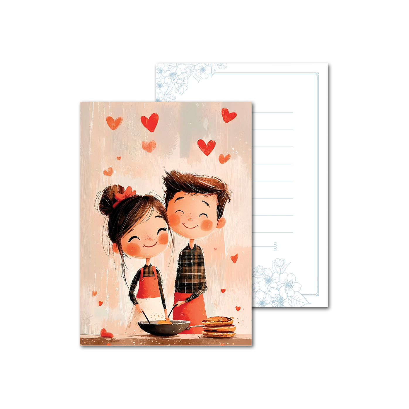 Открытки двухсторонние стандартные Влюблённые