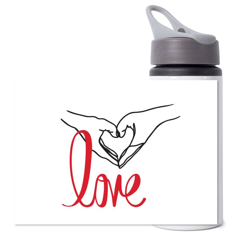 Бутылки для воды спортивные Жест любви