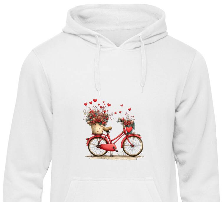 Толстовки, худи  Велосипед с сердечками