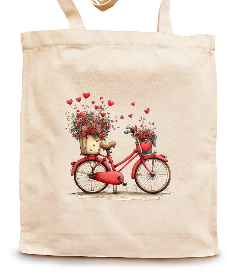 Сумки-шопперы Велосипед с сердечками