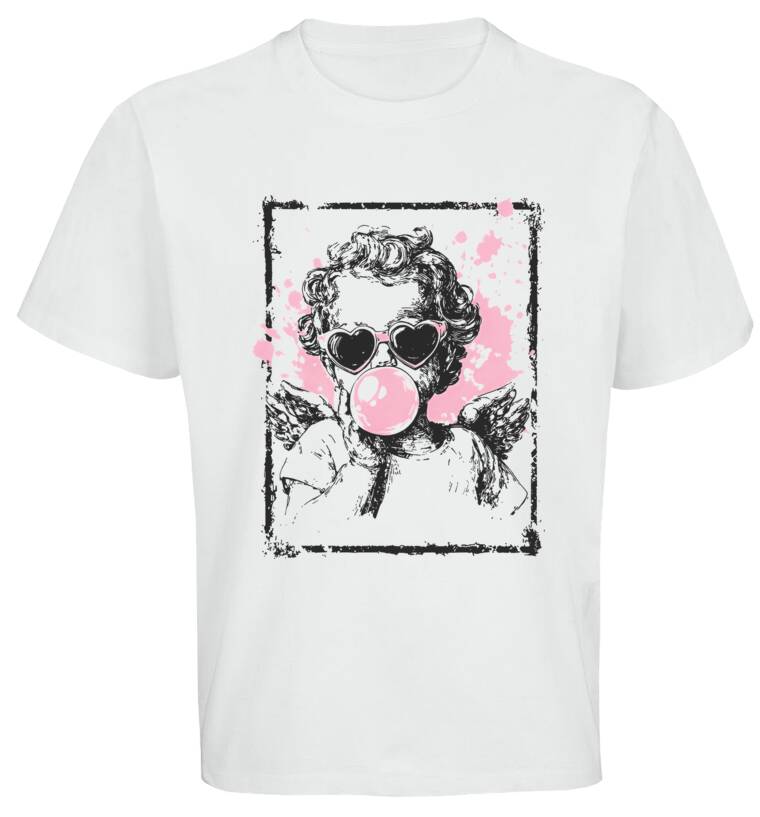 Майки, футболки оверсайз Купидон и пузырь жвачки