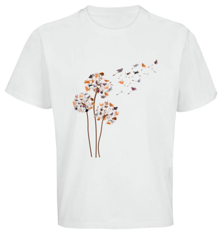 Майки, футболки оверсайз Кошки-одуванчики