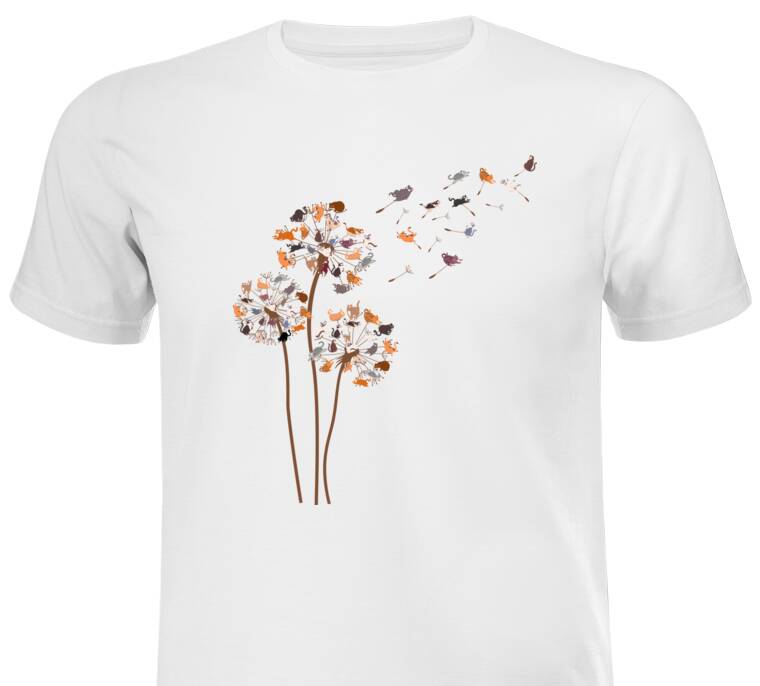 Майки, футболки больших размеров Кошки-одуванчики