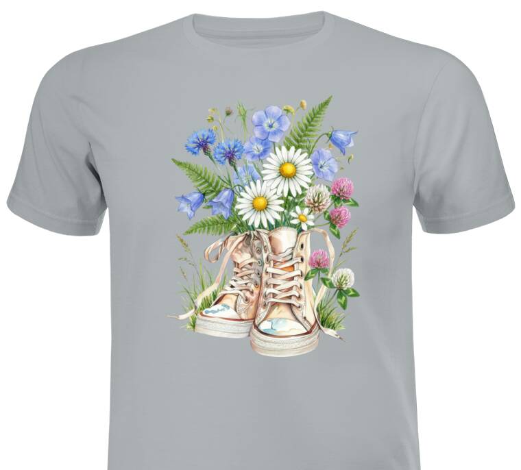 Майки, футболки промо Кветкі ў кедах