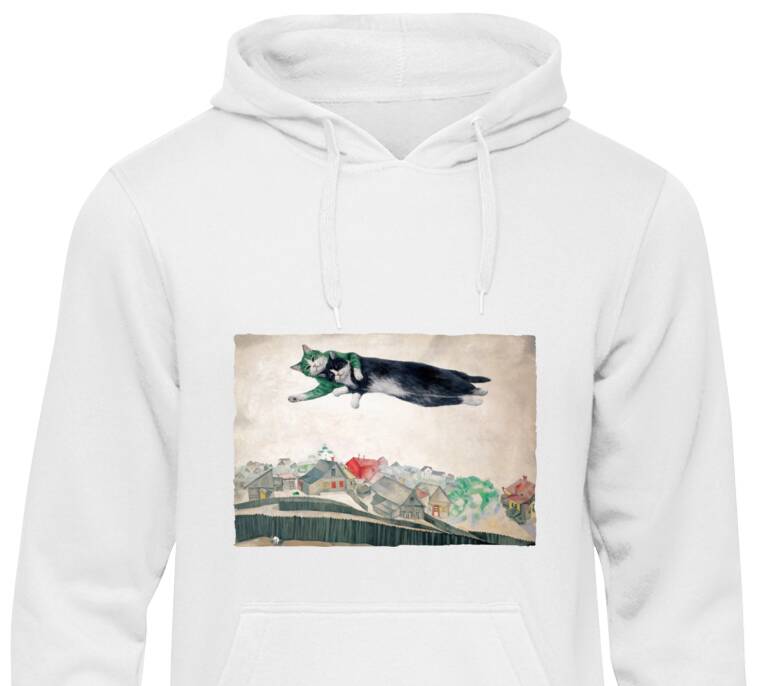 Толстовки, худи  Шагал - коты - Над городом