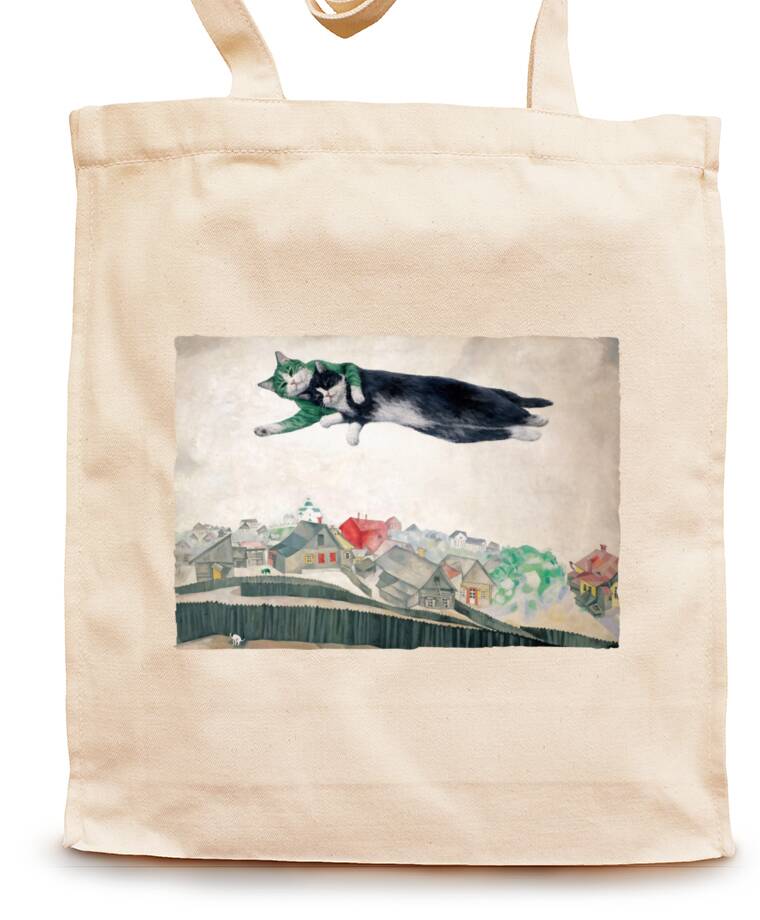 Сумки-шопперы Шагал - коты - Над городом