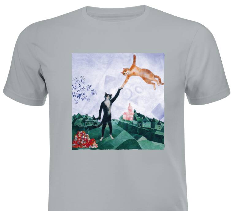 Майки, футболки промо Шагал - коты - Прогулка