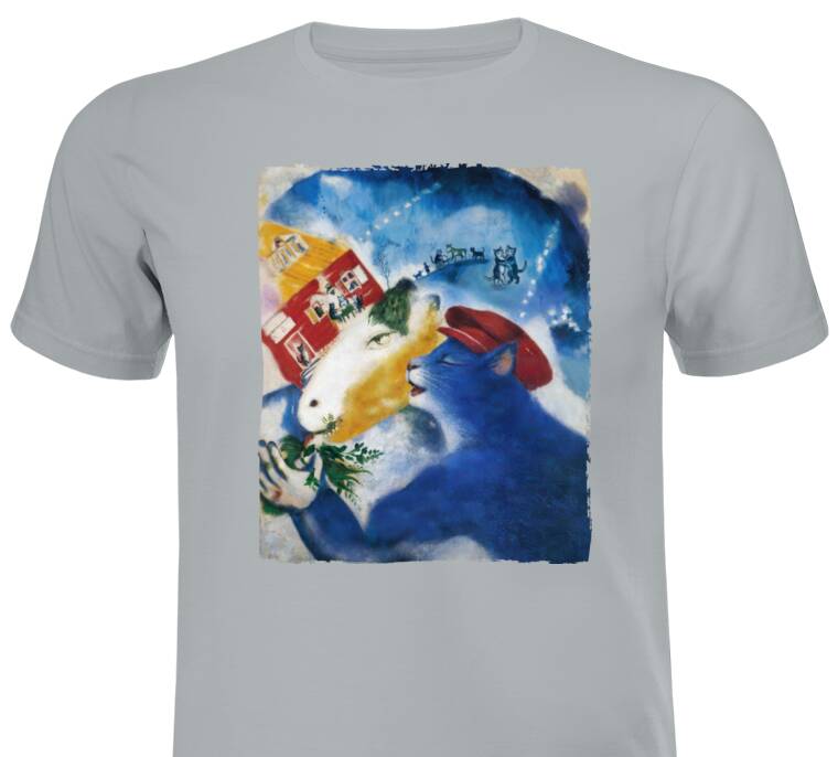 Майки, футболки оптом Шагал - коты - Крестьянская жизнь