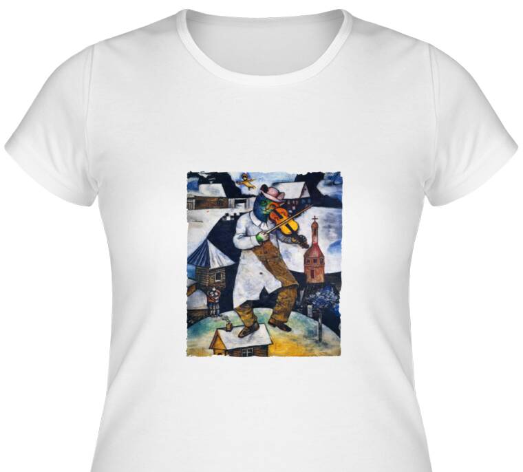 Майки, футболки женские Шагал - коты - Скрипач