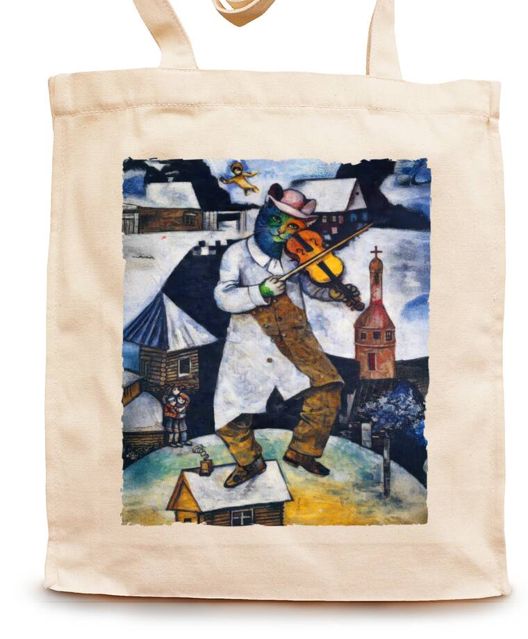 Сумки-шопперы Шагал - коты - Скрипач