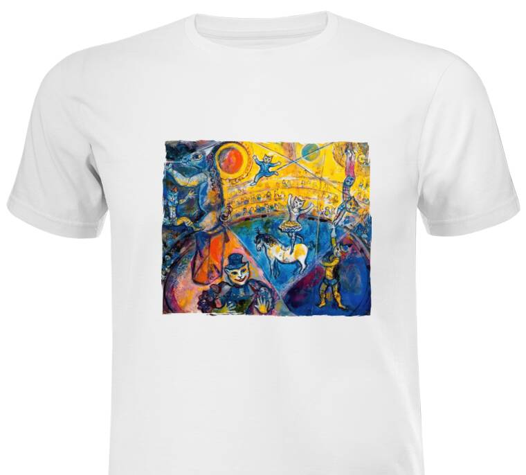 Майки, футболки с принтом Шагал - коты - Цирк