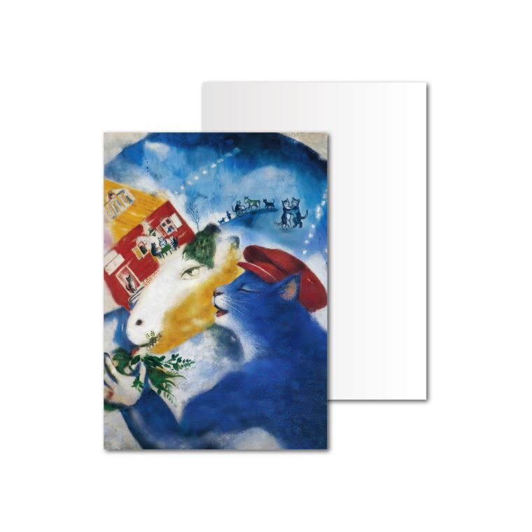 Открытки на картоне, плотной бумаге Шагал - коты - Крестьянская жизнь