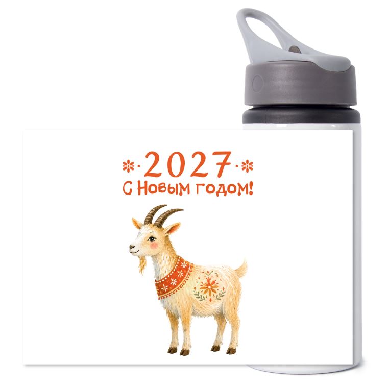 Бутылки для воды спортивные Символ 2027 года Бутылки для воды спортивные Символ 2027 года