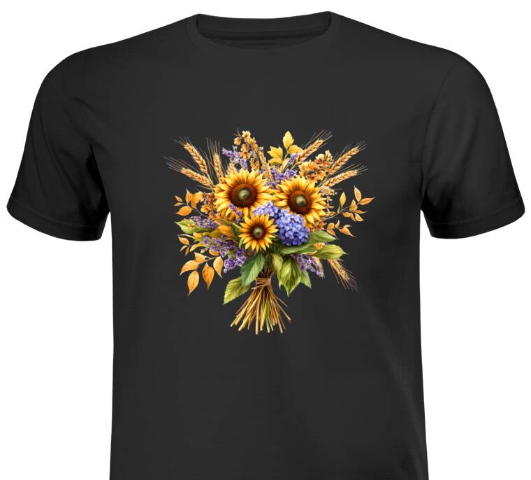 Майки, футболки черные Осенний букет Майки, футболки черные Осенний букет