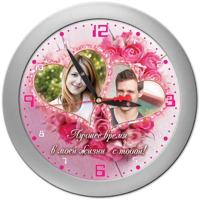 Часы настенные Pale pink bouquet
