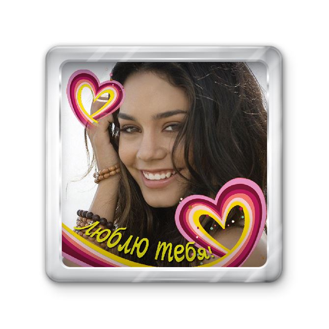 Magnets with photo, logo Heart rainbow colors