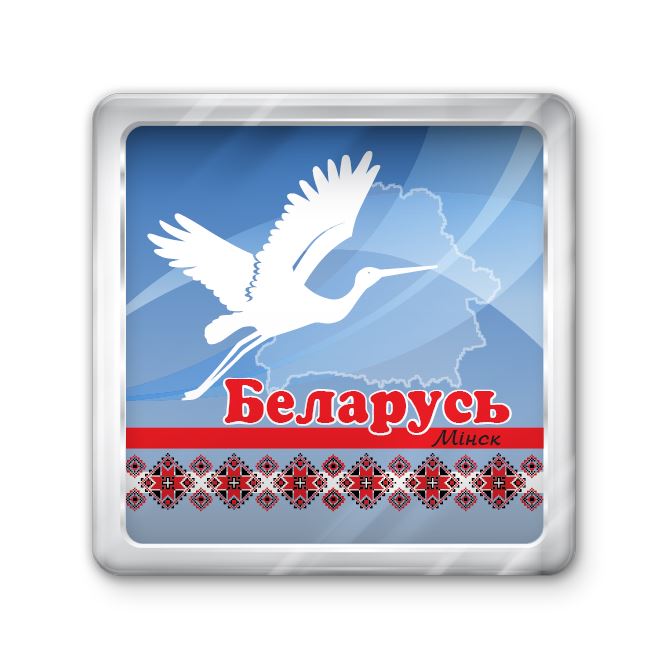 Магниты с фото, логотипом Stork on a blue background
