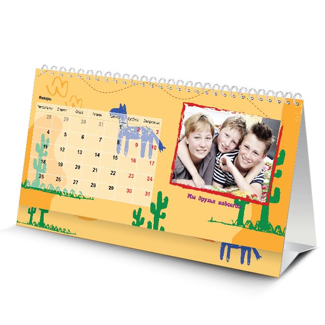Calendars desktop flipchart Wild West