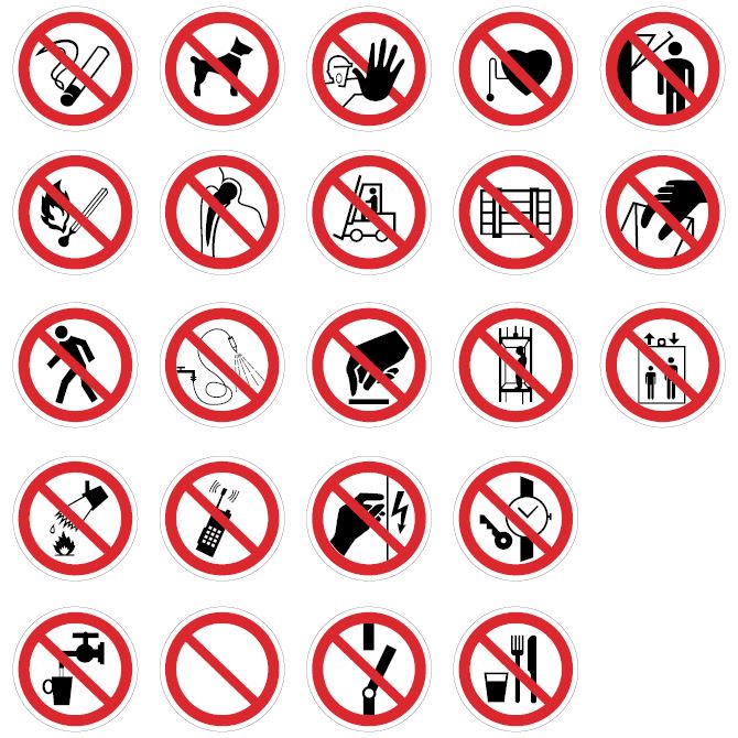 Таблички круглые Запрещающие знаки.