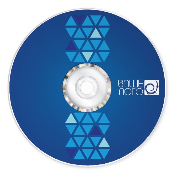 Stickers, printing on CD, DVD Blue geometry