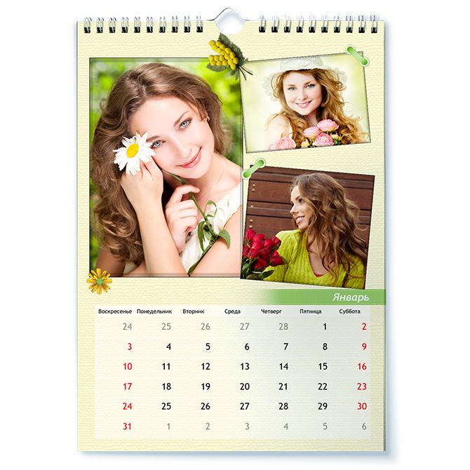 Flip calendars Flowers and ribbons