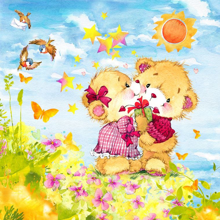 Photo Wallpapers Bears in the meadow