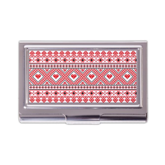 Business card holders Heart embroidery.