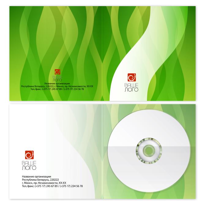 Обложки для CD, DVD дисков Зеленые линии