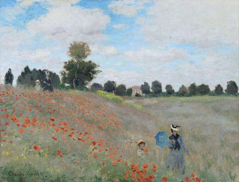 Купить и печать на заказ Картины на пластике, пеноркартоне Клод Моне Poppies Near Argenteuil