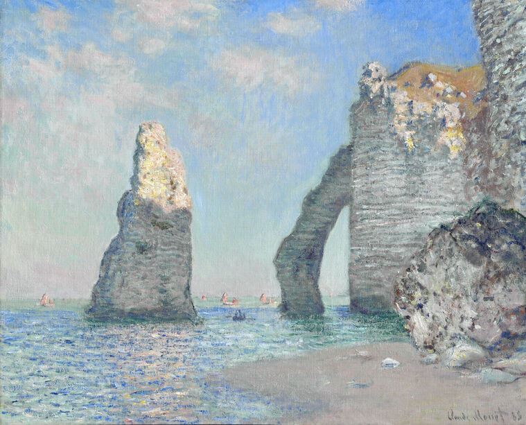 Купить и печать на заказ Картины Клод Моне The Rock Needle and the Porte d'Aval
