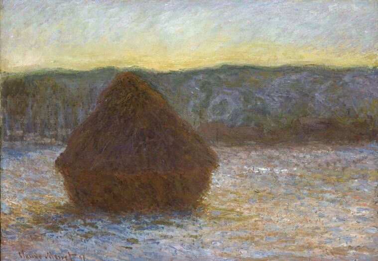 Картины на фотобумаге Claude Monet Grainstack, Thaw, Sunset