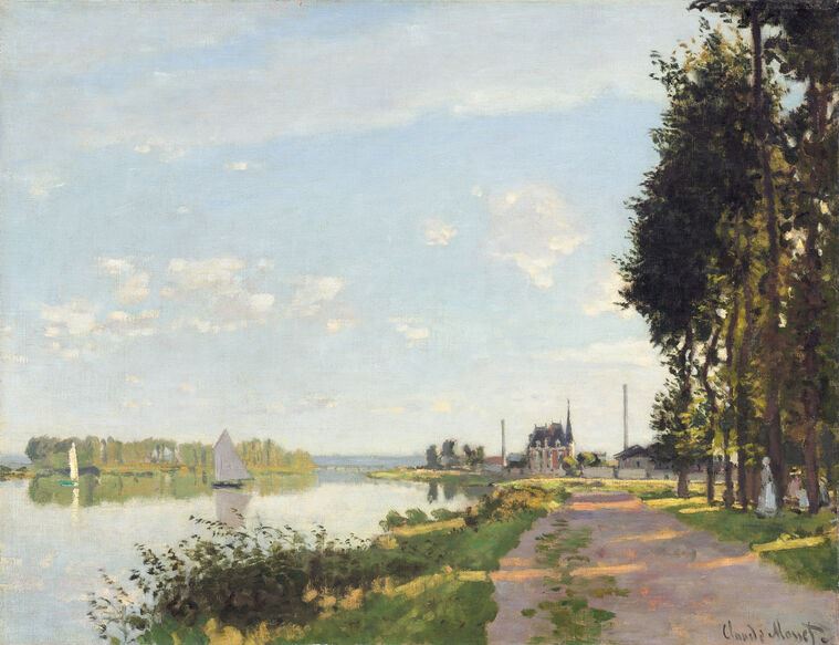 Paintings Claude Monet The Promenade at Argenteui