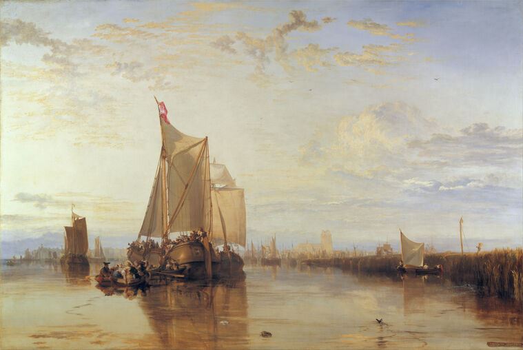 Купить и печать на заказ Репродукции картин Уильям Тёрнер The Dort Packet-Boat from Rotterdam Becalmed