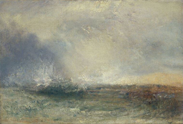 Paintings on photographic paper William Turner Stormy Sea Breaking on a Shore