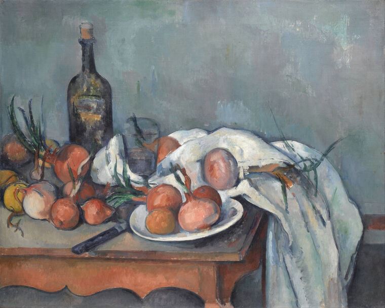 Картины Paul Cezanne Onions and Bottle