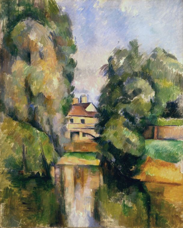 Paintings on photographic paper Paul Cezanne-Country House by a River