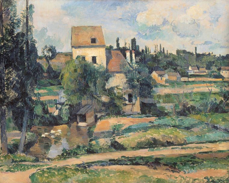 Картины, фото с паспарту Paul Cezanne Mill on the Couleuvre at Pontoise Картины, фото с паспарту Paul Cezanne Mill on the Couleuvre at Pontoise