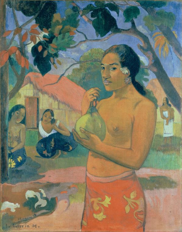 Картины в рамке, багете Paul Gauguin Eu Haere Ia Oe (Woman Holding a Fruit - Where Are You Going)