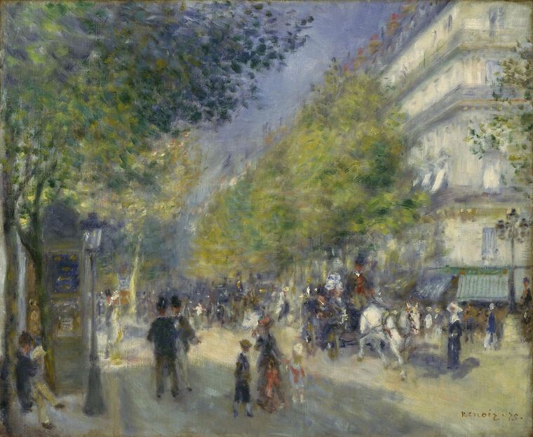 Картины, фото с паспарту Pierre Auguste Renoir Les Grands Boulevards