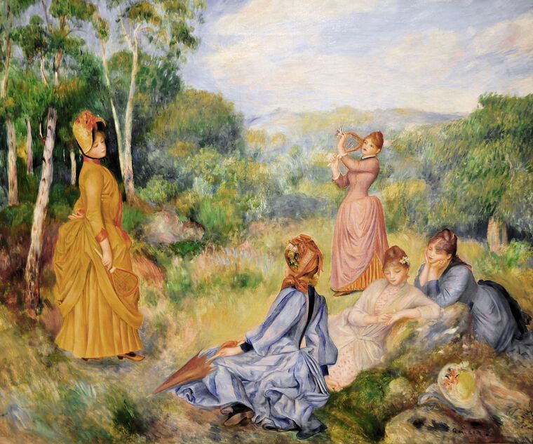 Репродукции картин Pierre Auguste Renoir Young Ladies Playing Badminton