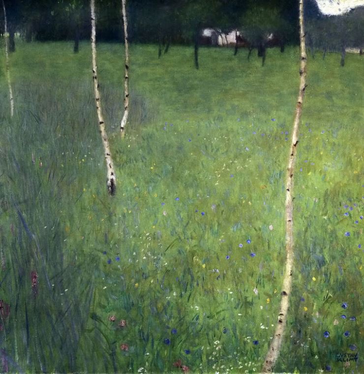 Reproduction paintings Gustav Klimt Farmhouse with Birch Trees