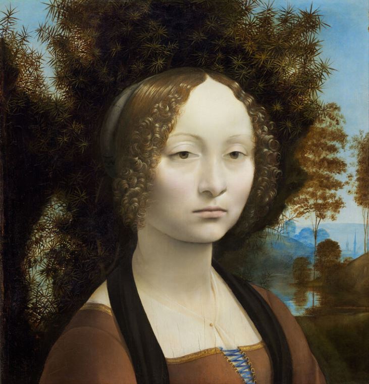 Картины на пластике, пеноркартоне Leonardo da Vinci Portrait of Ginevra Benci