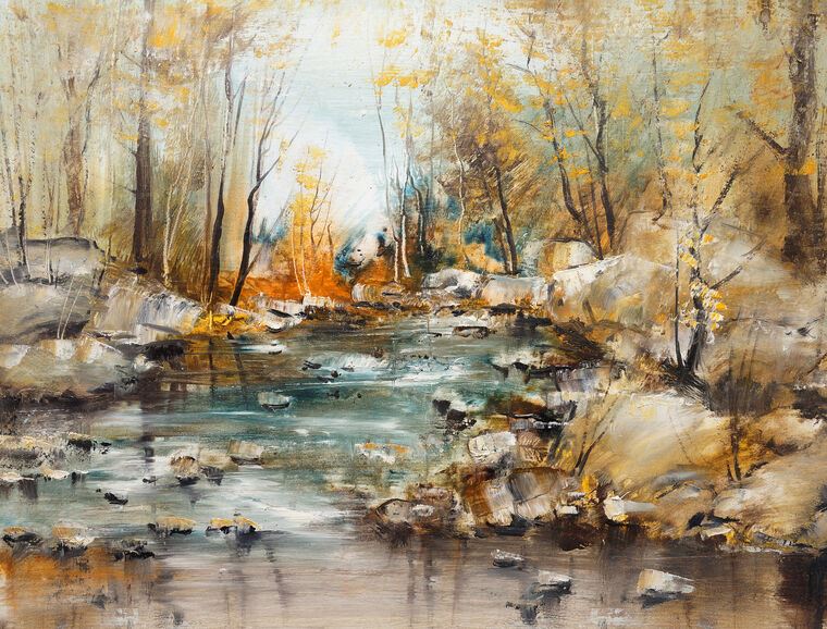 Купить и печать на заказ Картины Осенний ручей