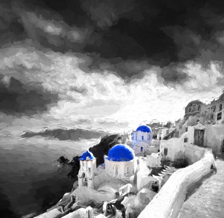 Репродукции картин Sea view from Santorini