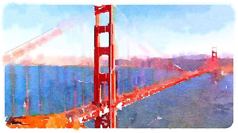 Купить и печать на заказ Репродукции картин Мост Золотые Ворота в Сан-Франциско