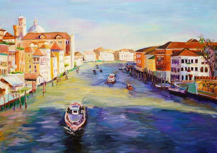 Купить и печать на заказ Картины Живописный канал в Венеции
