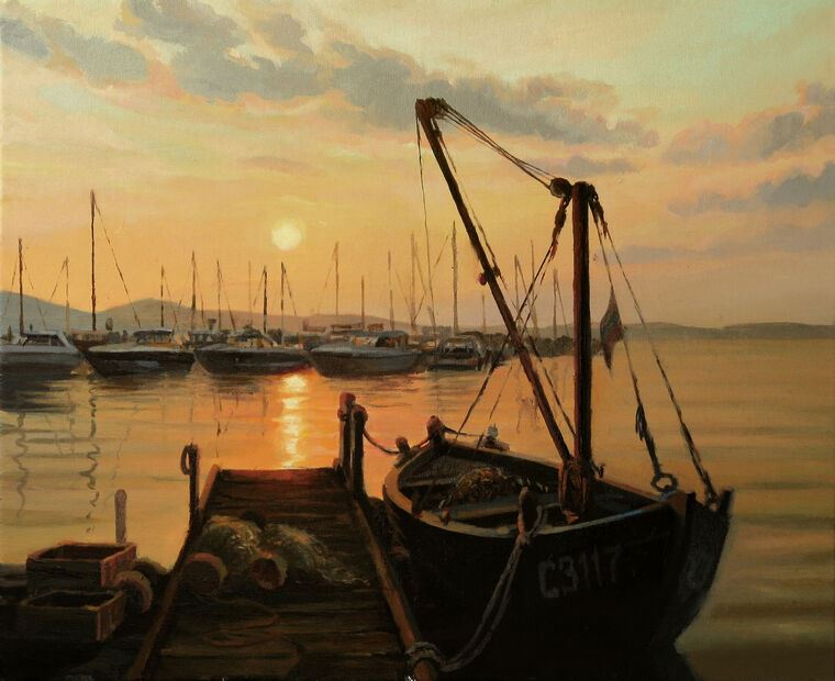 Репродукции картин Sunset at the pier